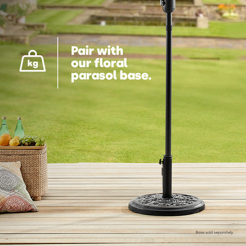 Tilting Parasol with Crank Lever - Grey
